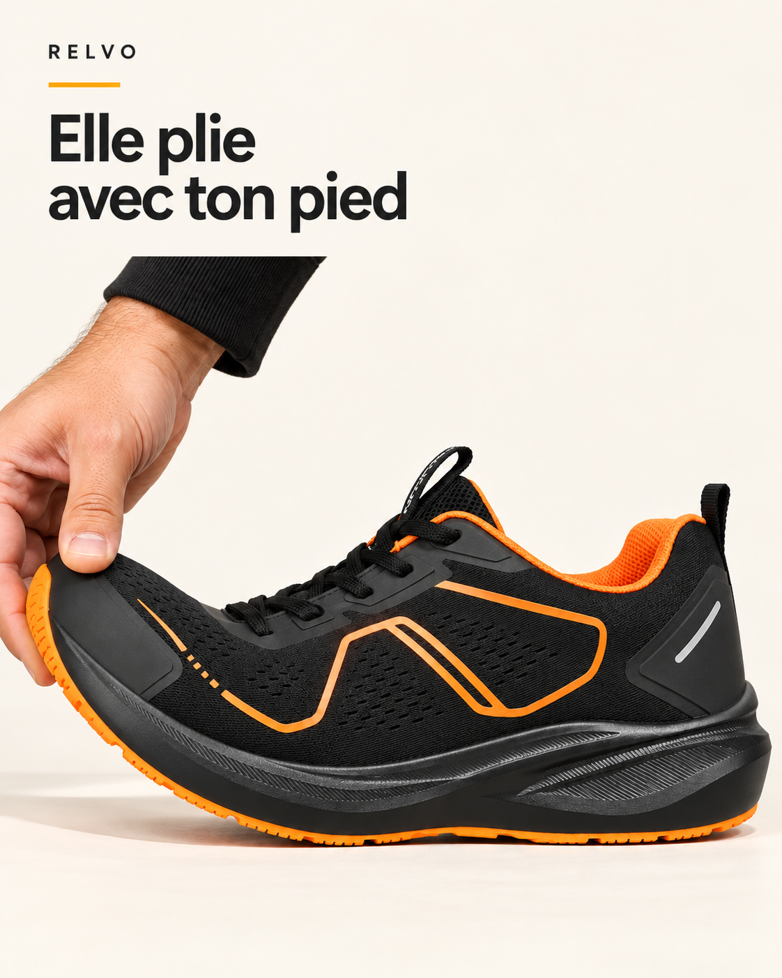 Chaussure RELVO en flexion naturelle